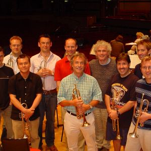 at rehearsal of Mahler 8 with CBSO trumpet section and Sir Simon Rattle 